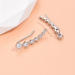 Zircon Decor Earrings Minimalist Style Copper 14K Plated Jewelry