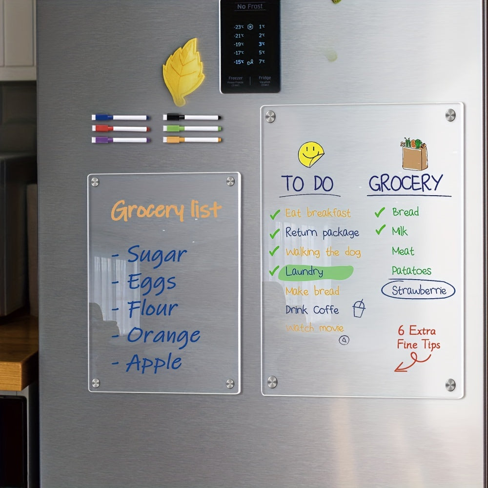 Acrylic Magnetic Dry Erase Board Calendar 16x12 Clear Whiteboard for Fridge