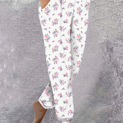Women's Plus Ditsy Floral Print High Rise Jogger Trousers