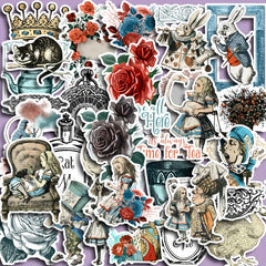 36pcs Wonderland Stickers Pack Waterproof Decals for Water Bottle Laptop Phone