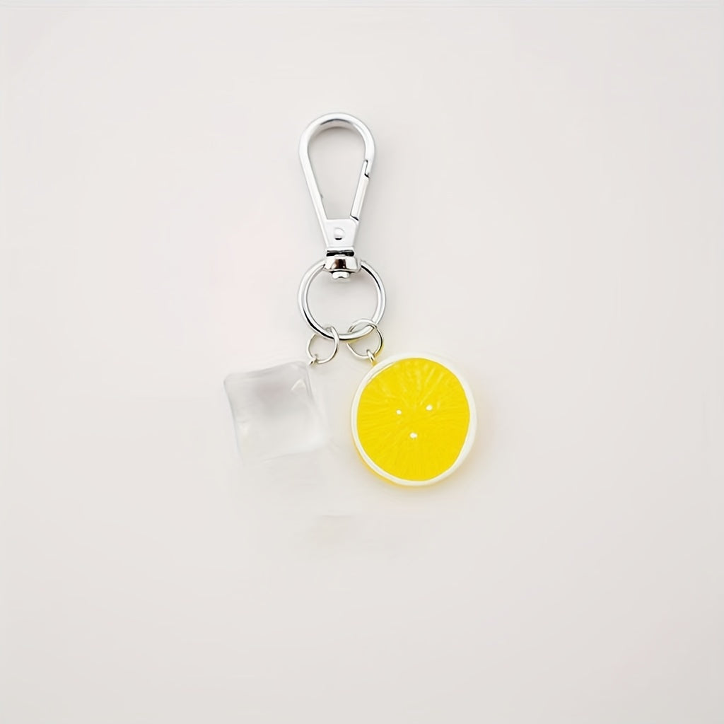 Ice Lemon Shape Keychain Simulation Food Keychain Pendant Bag Accessory