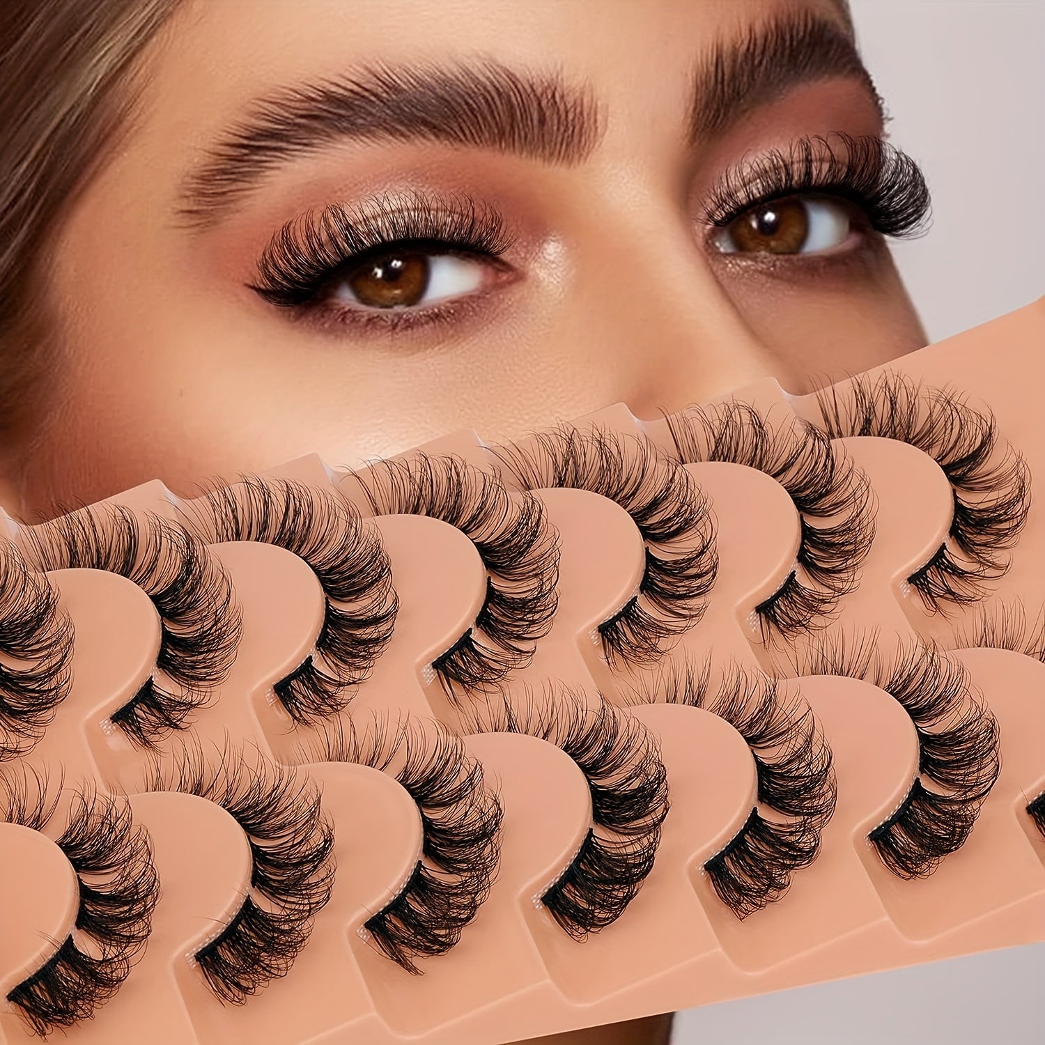 7 Pairs Natural Eyelashes Cluster Extensions 6-15mm Mixed Length False Eyelashes
