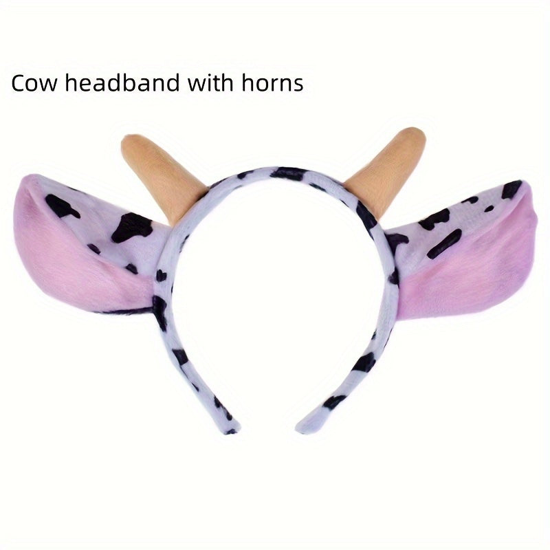 1pc Horn Ear Headband for Birthday Parties Halloween Cow Costume