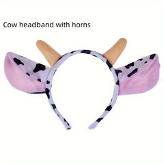 1pc Horn Ear Headband for Birthday Parties Halloween Cow Costume