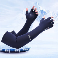 Unisex Anti UV Cooling Arm Sleeves with Fingerless Gloves