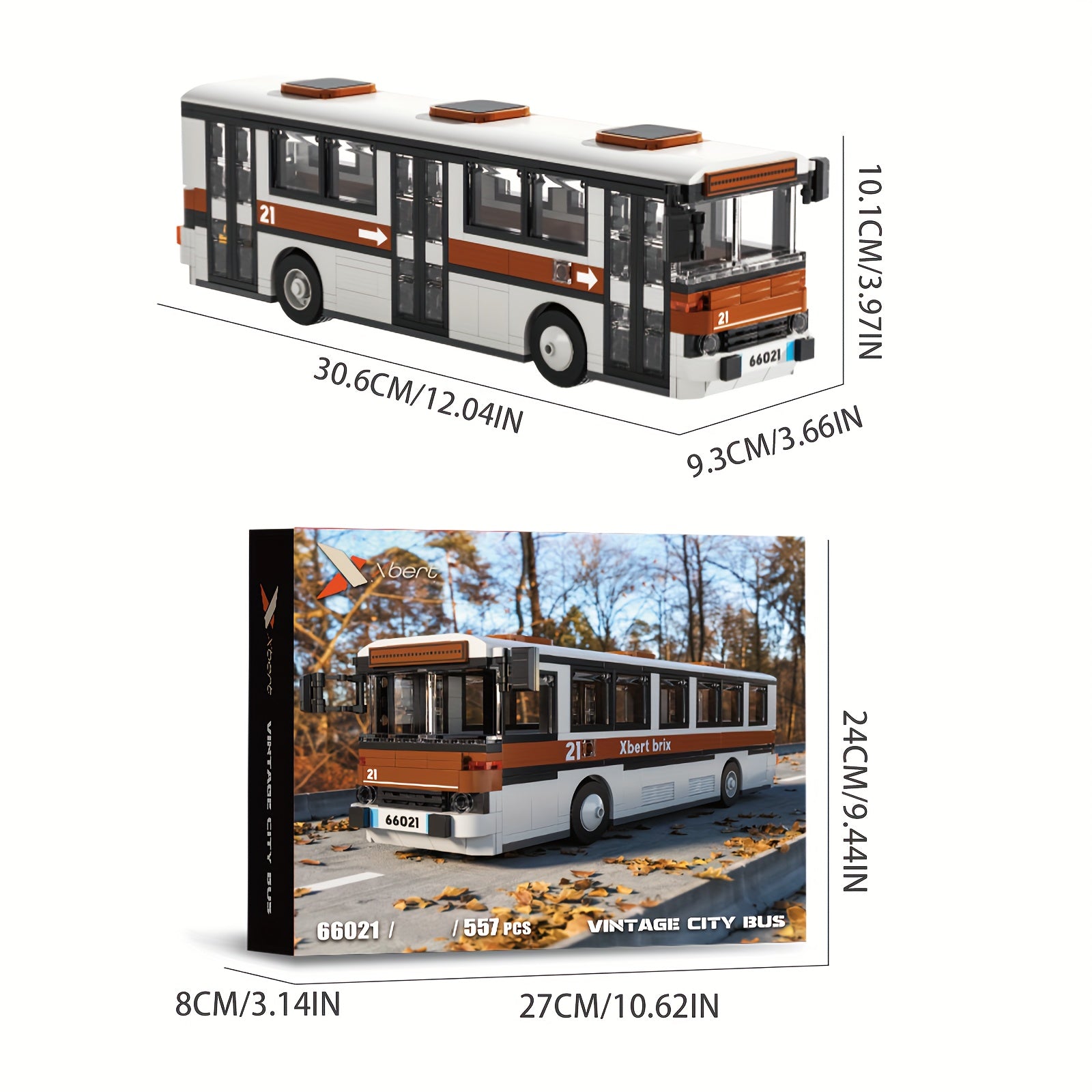 City Bus Model Vehicle Building Block Set Toy Kit