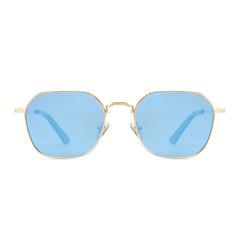 OUWEN Polarized Men's Sunglasses Golden Rim Mirrored Lens VF2213C
