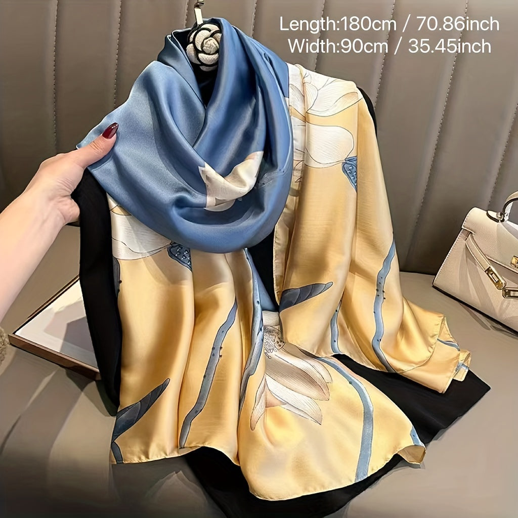 Lotus Print Silky Soft Comfortable Shawl Scarf