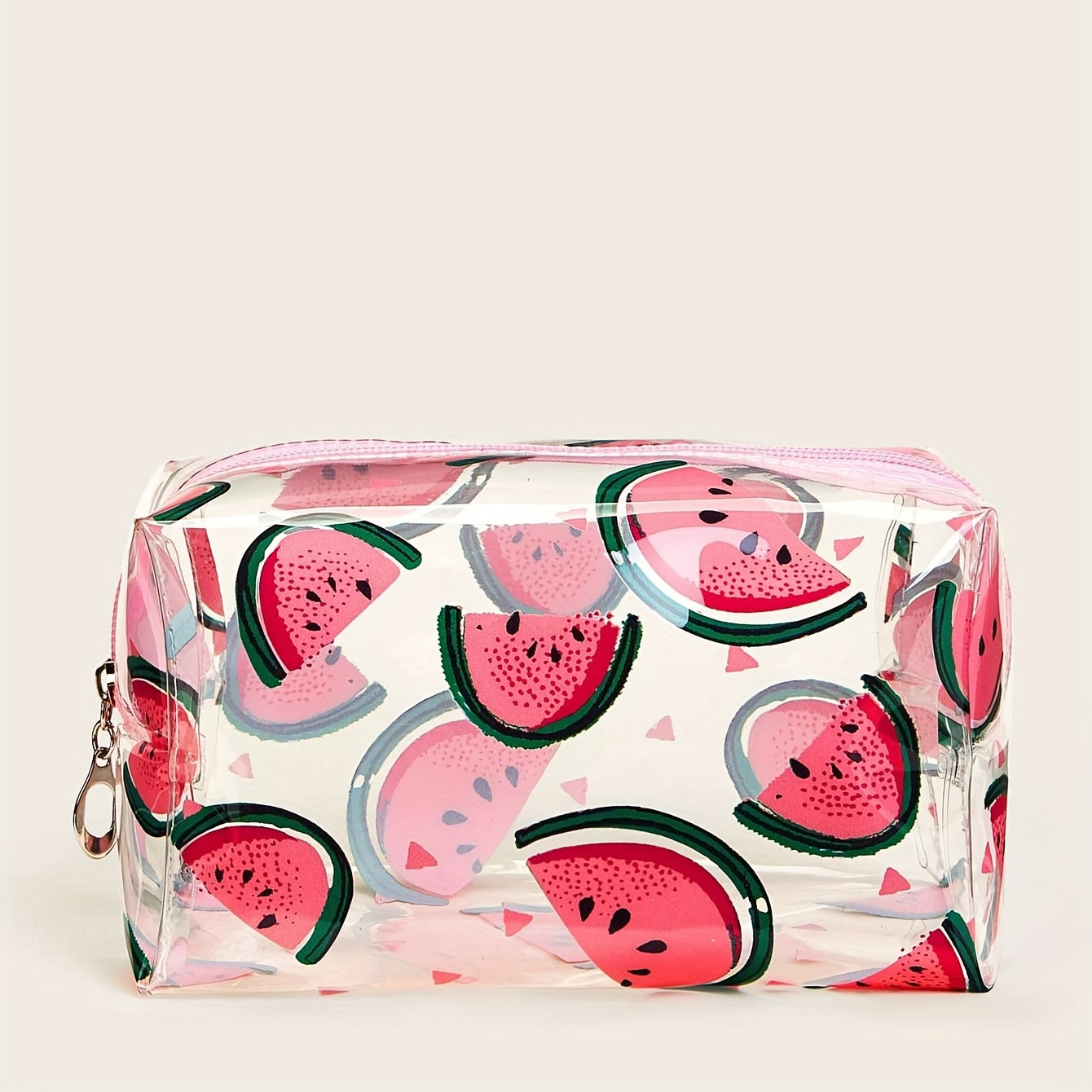 Watermelon Pattern Waterproof Makeup Bag Zipper Toiletry Bag For Women