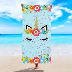 Unicorn Print Bath Towel Microfiber Quick Dry 25 X 59