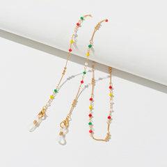 Colorful Crystal Glasses Chain Beaded Mask Chain Alloy Glasses Holder