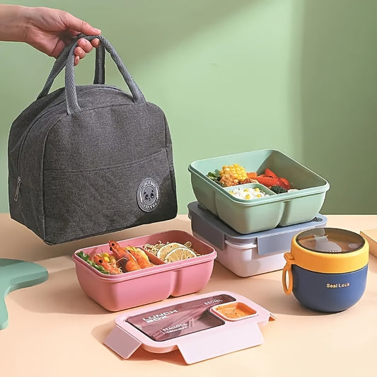 Insulated Animal Print Oxford Fabric Leakproof Multiple Compartments Lunch Bag