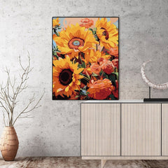 Sunflower Paint by Numbers Kit 40x50 Canvas DIY Craft for Beginners Gift