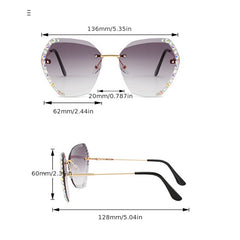 Men's Oversized Rimless Sunglasses for Traveling Party Outdoor