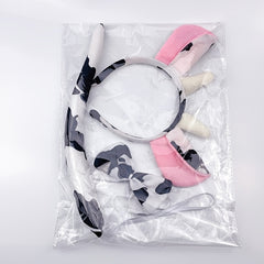 Cow Headband Bow Tie Tail Milk Cow Hair Bands Headpiece Women