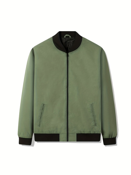 Men's Lightweight Baseball Collar Zipper Jacket Coat