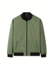 Men's Lightweight Baseball Collar Zipper Jacket Coat