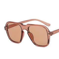 Vintage Aviator Sunglasses Coffee Transparent Women Sunshade Eyeglasses