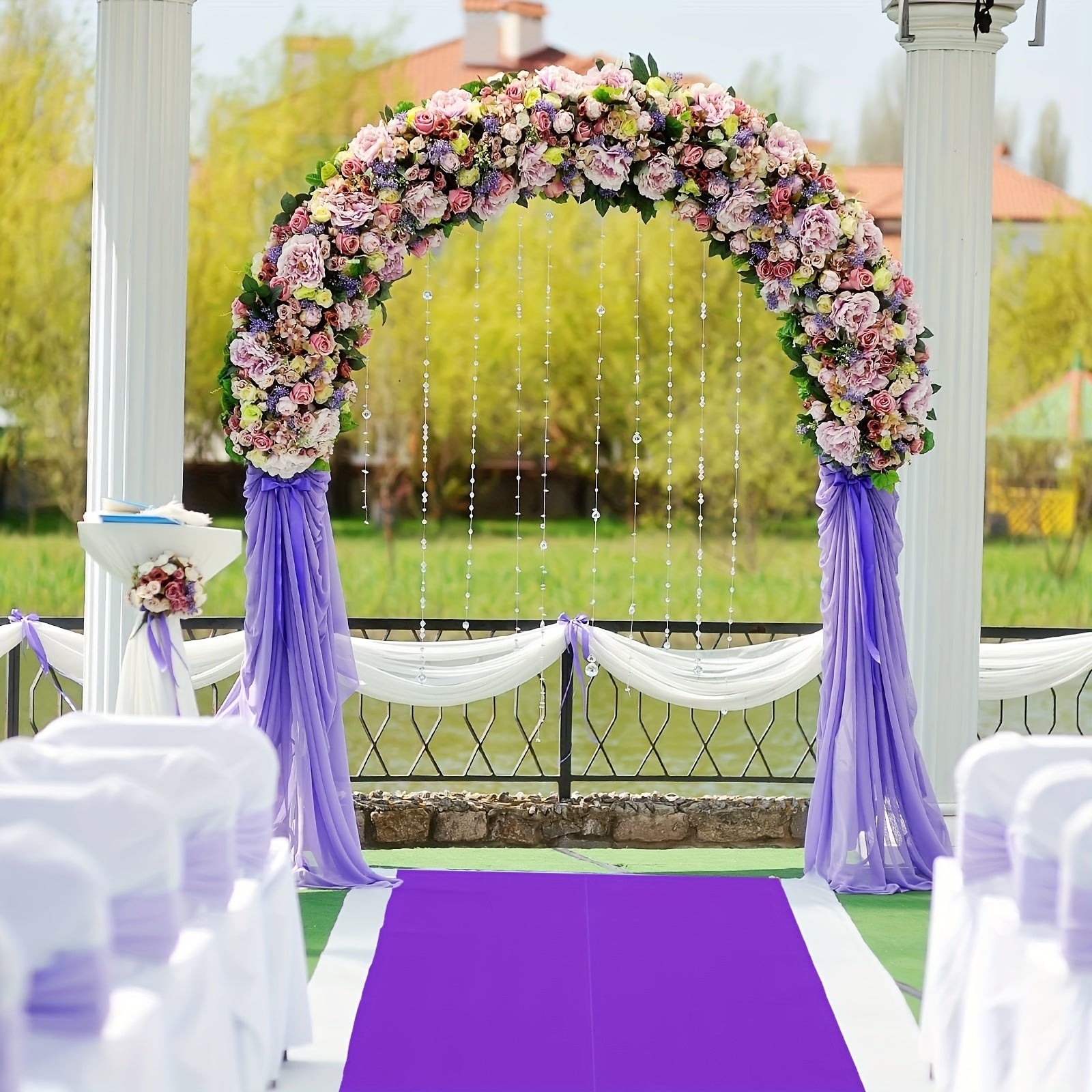 Purple Grass Aisle Carpet 1m Indoor Outdoor Decoration