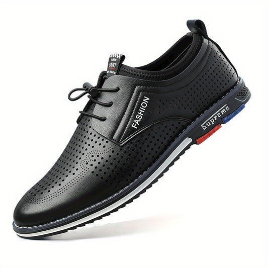 Men's Derby Shoes With Ventilation Holes Lace-Up Front