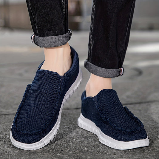 Men's Breathable Canvas Slip On Shoes for Walking Jogging