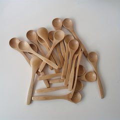 10pcs Wooden Long Handle Spoons for Coffee & Dishes