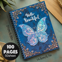Vibrant Butterfly Spiral Notebook with Pink Illustration