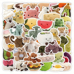 52pcs Plush Graffiti Stickers Waterproof DIY Decoration
