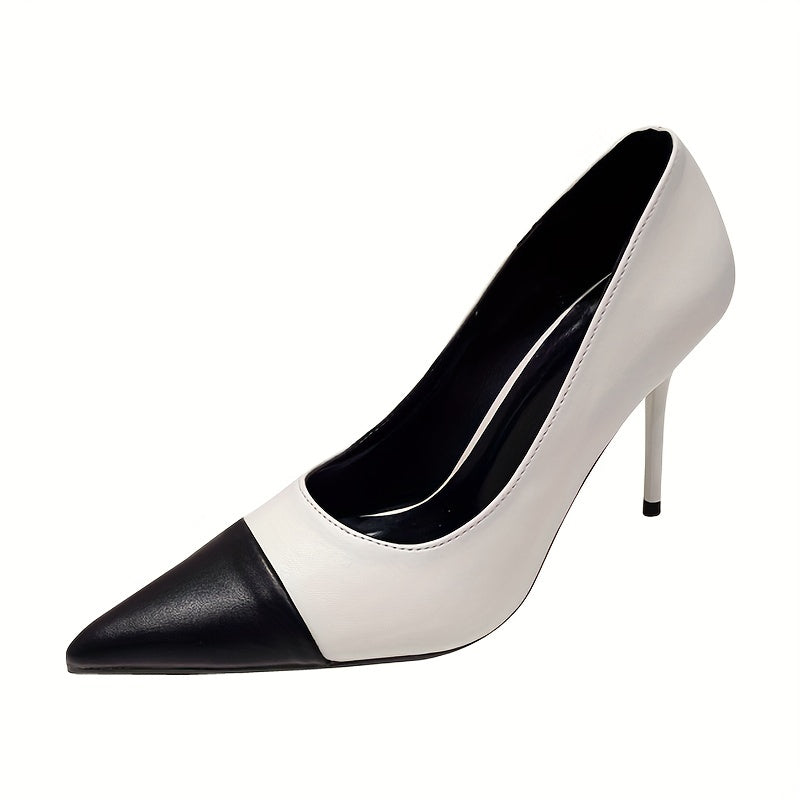 Colorblock Stiletto Heels Point Toe Party Pumps