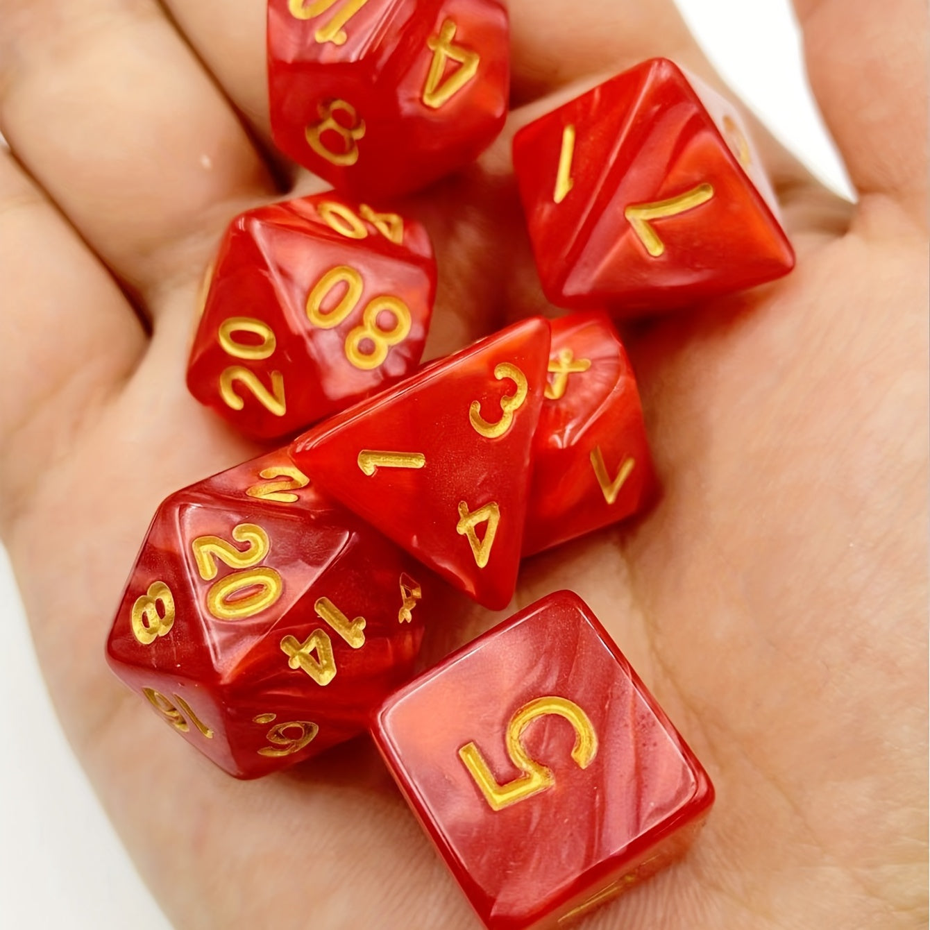 7pcs Polyhedral Dark Red Dice Set Board Game Accessories
