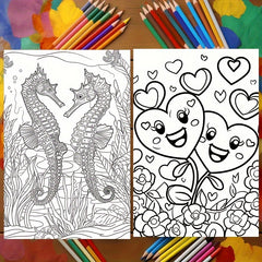 Deluxe Love Theme Coloring Book - Vibrant Pages, Perfect Gift