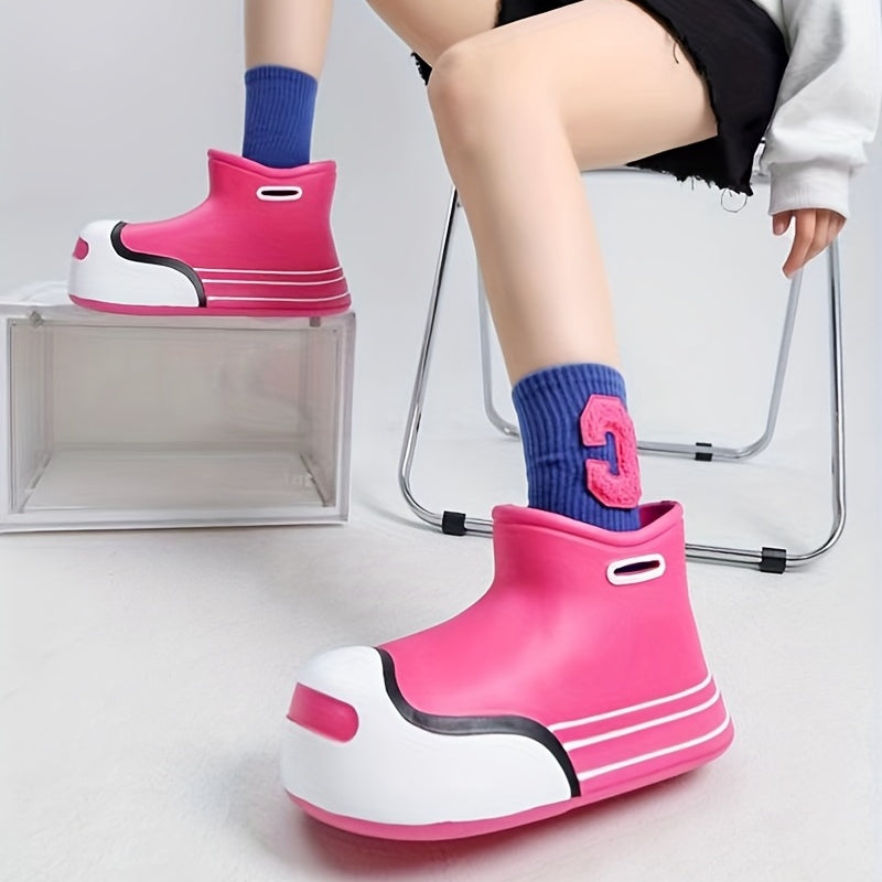 Kids Waterproof Non Slip Rain Boots Mixed Middle Top Outdoor All Seasons
