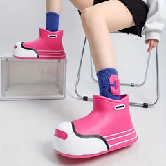 Kids Waterproof Non Slip Rain Boots Mixed Middle Top Outdoor All Seasons