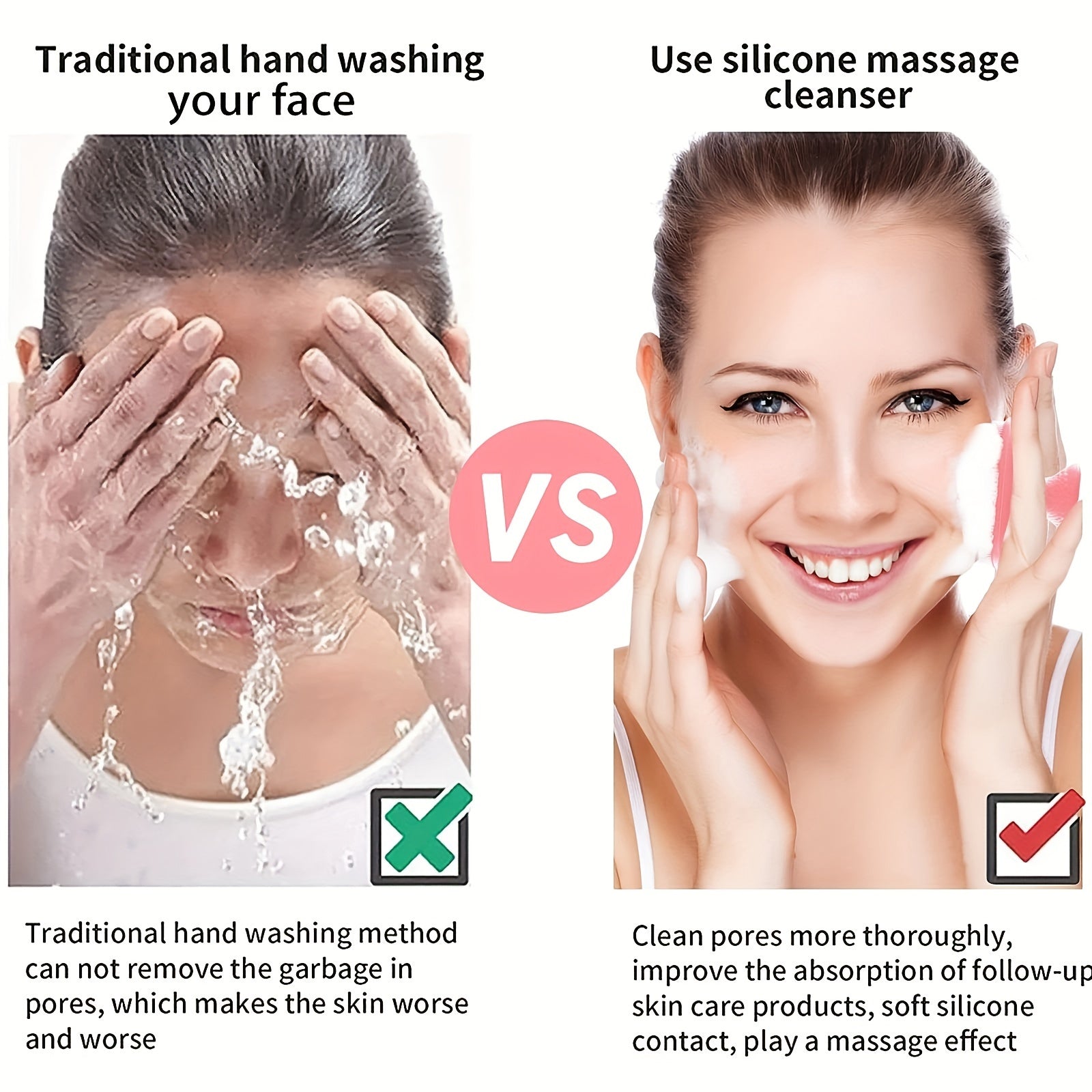 Silicone Face Scrubber Brush For Women Facial Cleansing Waterproof Skin Care