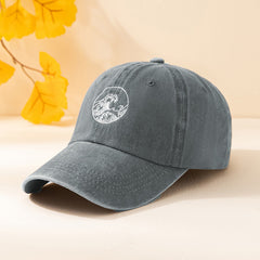 Vintage Ocean Wave Print Embroidered Baseball Cap