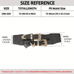 Double Layer Buckle Waistband Elastic Wide Belt Gothic Women Corset Dress Girdle