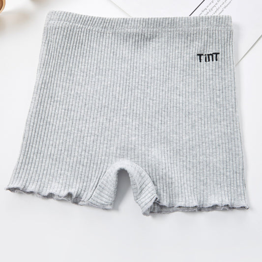 Girls Casual Letter Embroidery Short Leggings
