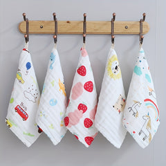 6-Layer High Density Baby Gauze Handkerchief Towel with Embroidered Bubble Gauze