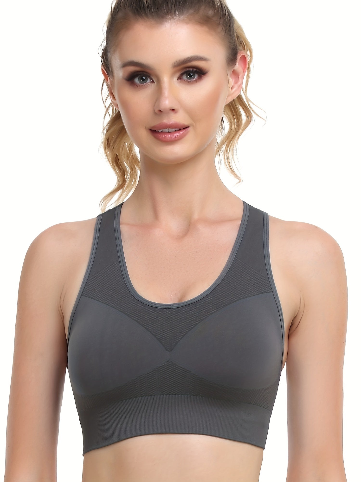  Seamless Criss Cross Back Tank Bra