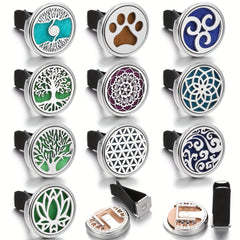 Car Aromatherapy Diffuser Locket Car Clip with 10pcs Mixed Pads