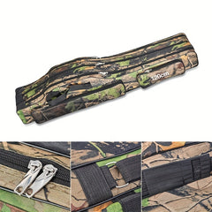 Portable Fishing Rod Case Triple Folding Waterproof Camouflage Travel Carry Bag