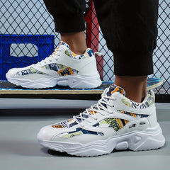 Men's Cartoon Graffiti Athletic Shoes for Running Gym Sneakers