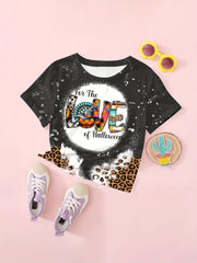 Girls Halloween Print T-shirt Breathable Comfy Pullover