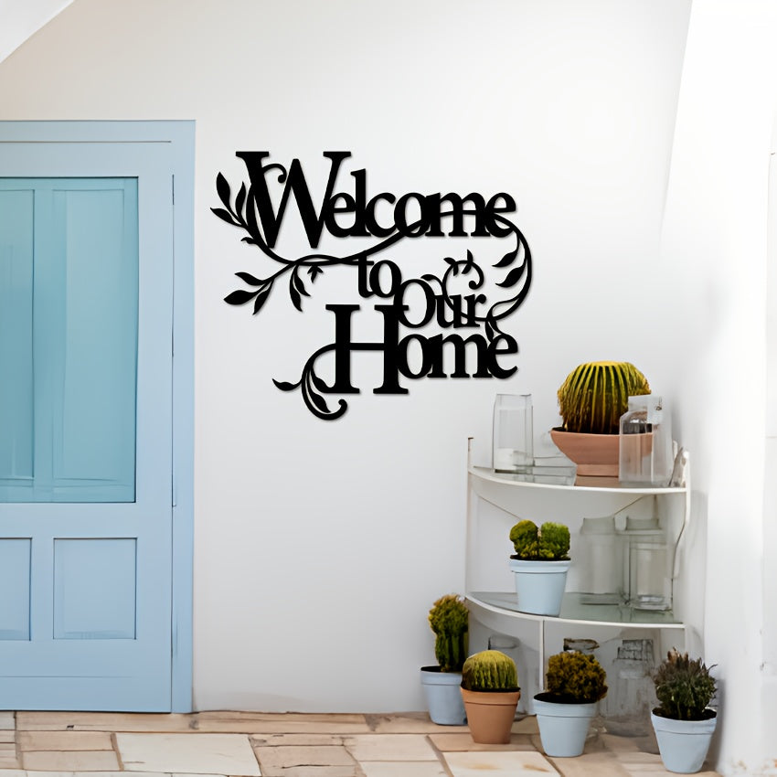 Metal Welcome To Our Home Wall Sign - Home Decoration