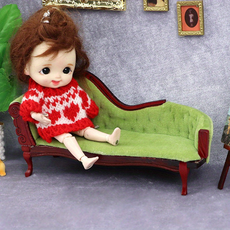 Mini Chaise Lounge Chair Sofa for Model Scenes