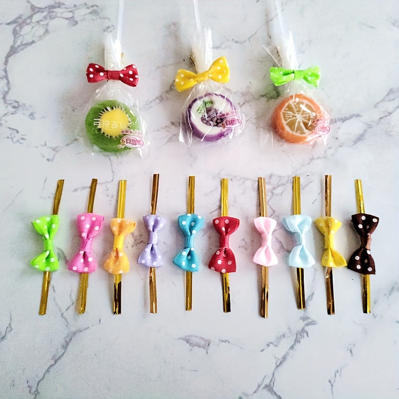 100pcs Colorful Butterfly Tie Silk Biscuit Bag Cable Tie