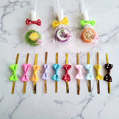 100pcs Colorful Butterfly Tie Silk Biscuit Bag Cable Tie