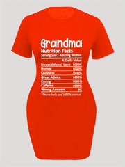  Casual Dress Women's Plus Letter Print Short Sleeve