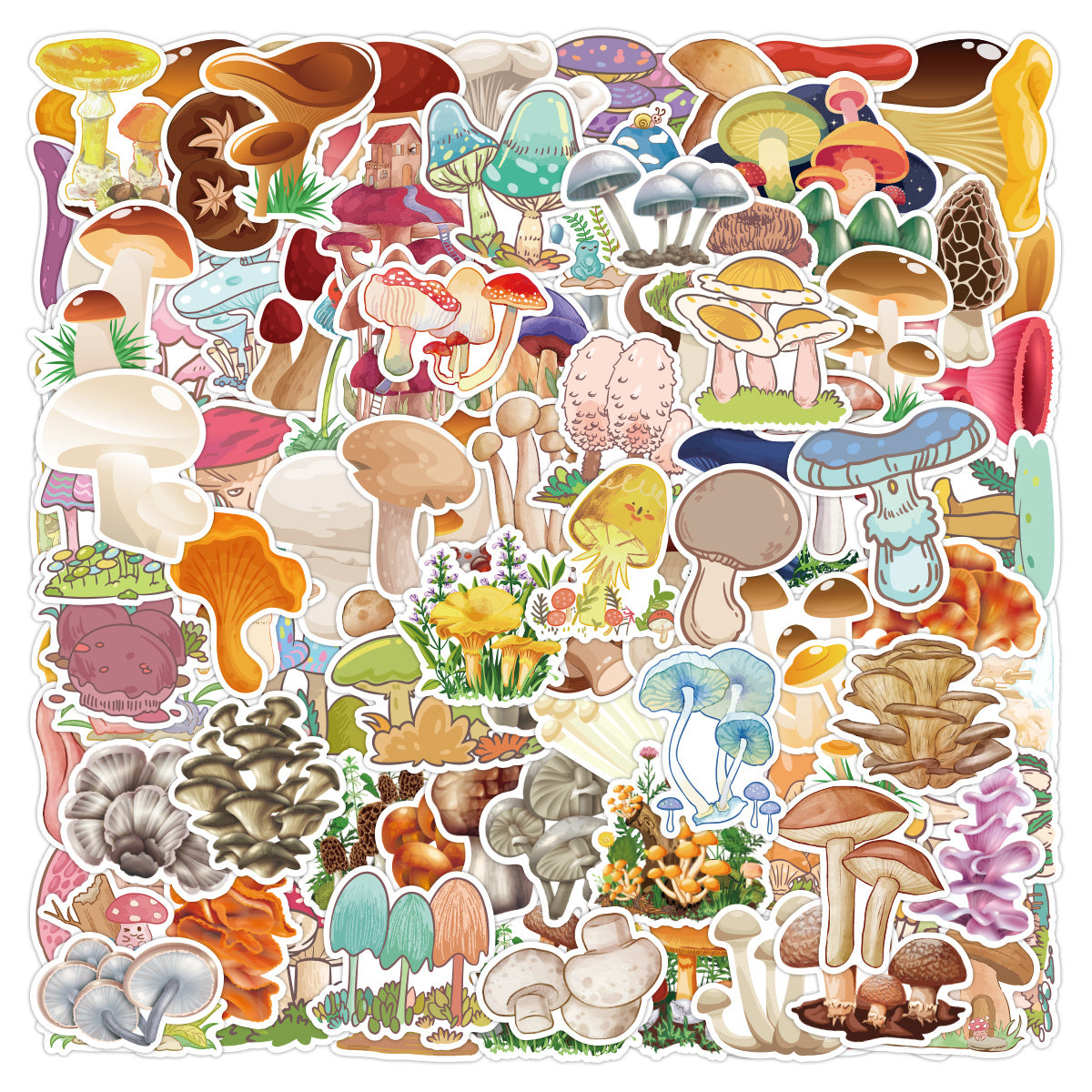 Mushroom Waterproof Stickers for Laptop Water Bottles Bumper