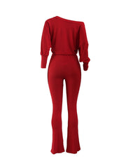 Batwing Sleeve Drawstring Jumpsuit for Women